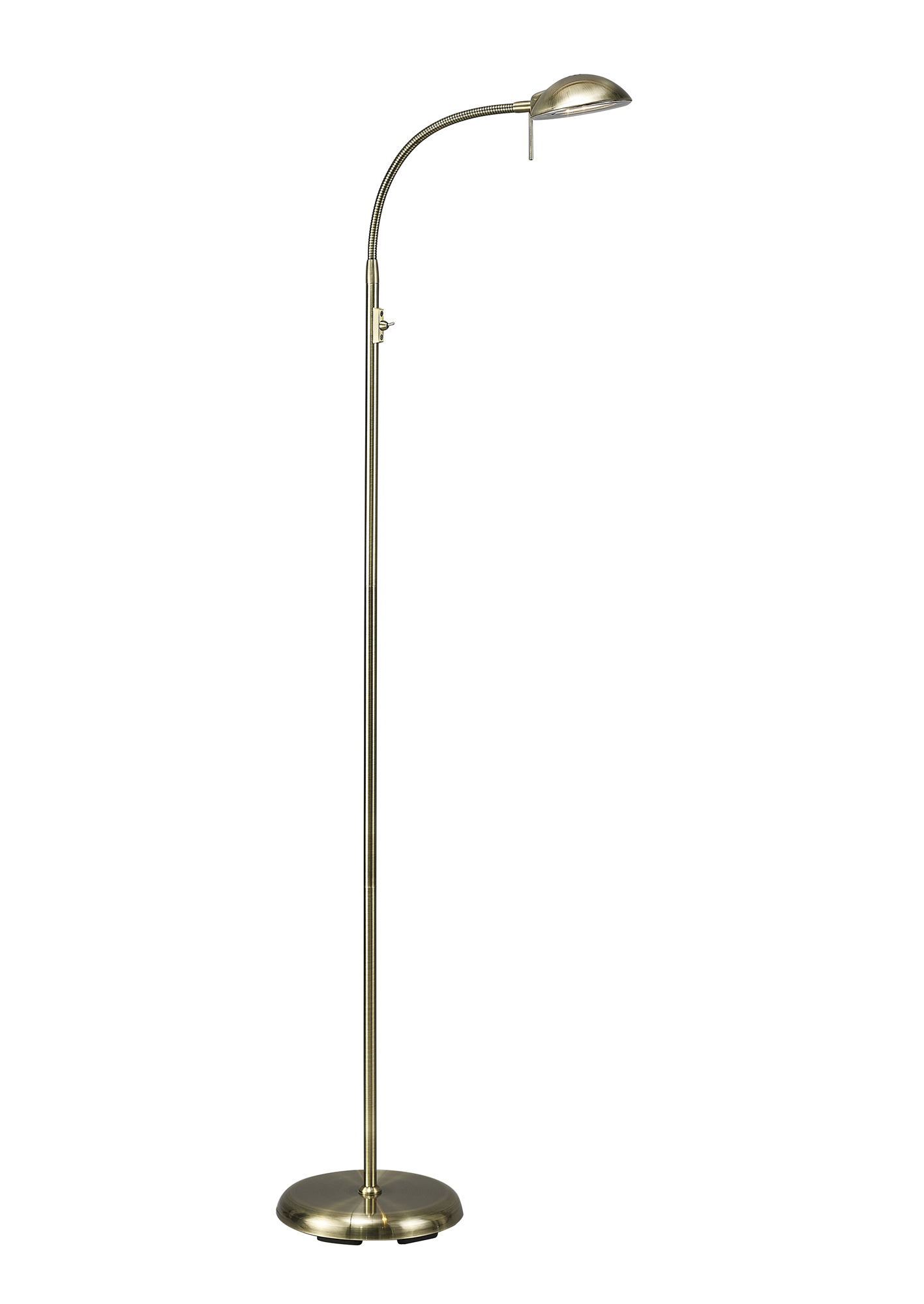 D0121  Bamberg 140cm Switched Floor Lamp 1 Light Antique Brass